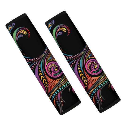 Colorful Rooster Print Car Seat Belt Covers