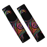Colorful Rooster Print Car Seat Belt Covers