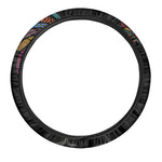 Colorful Rooster Print Car Steering Wheel Cover