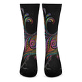 Colorful Rooster Print Crew Socks