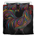 Colorful Rooster Print Duvet Cover Bedding Set