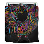 Colorful Rooster Print Duvet Cover Bedding Set