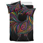 Colorful Rooster Print Duvet Cover Bedding Set