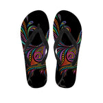 Colorful Rooster Print Flip Flops