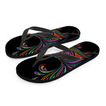 Colorful Rooster Print Flip Flops