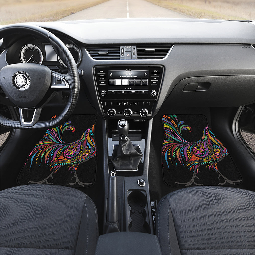 Colorful Rooster Print Front and Back Car Floor Mats