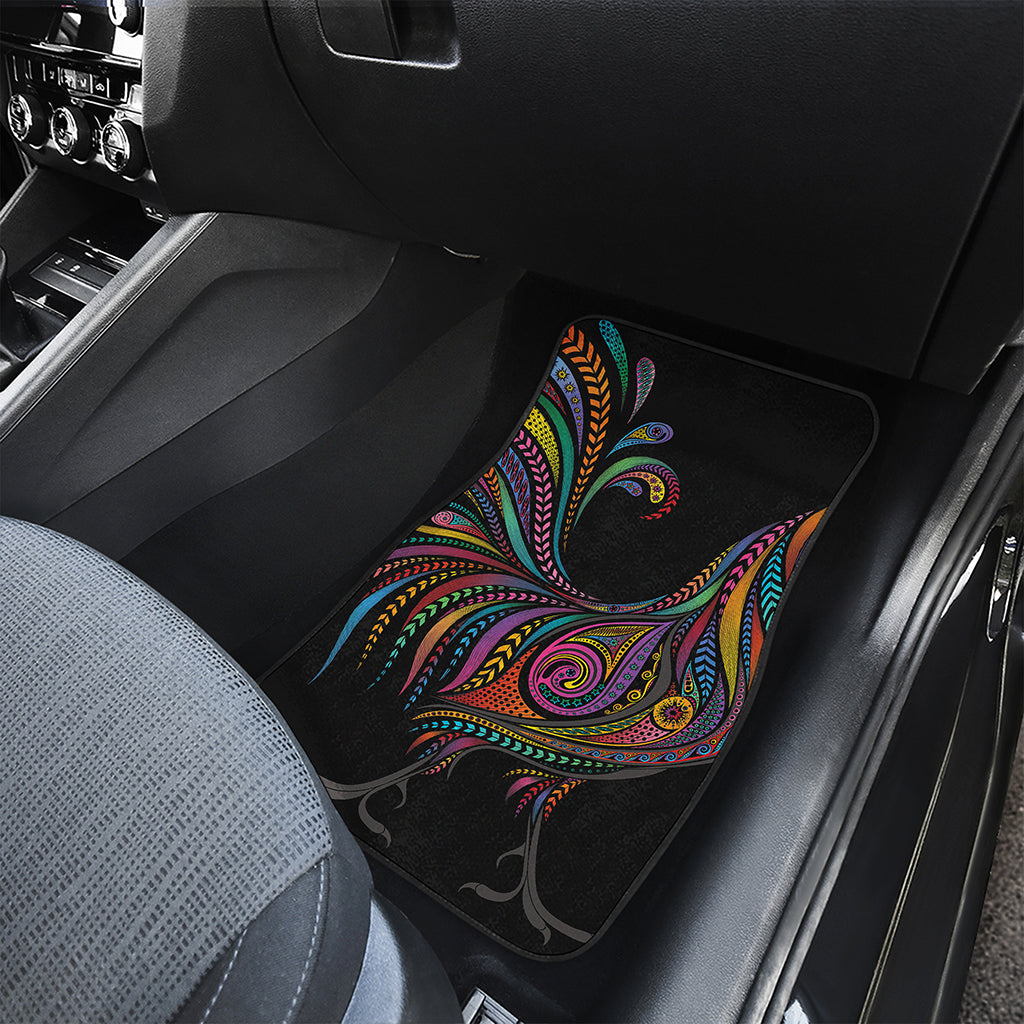 Colorful Rooster Print Front and Back Car Floor Mats