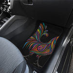 Colorful Rooster Print Front and Back Car Floor Mats
