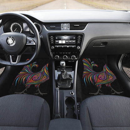 Colorful Rooster Print Front Car Floor Mats
