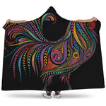 Colorful Rooster Print Hooded Blanket