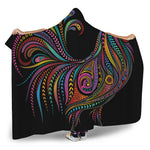 Colorful Rooster Print Hooded Blanket