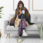 Colorful Rooster Print Hooded Blanket