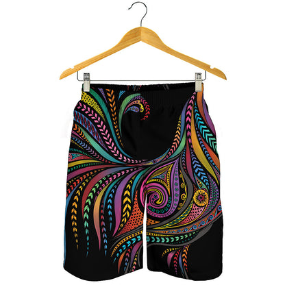 Colorful Rooster Print Men's Shorts