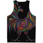 Colorful Rooster Print Men's Tank Top