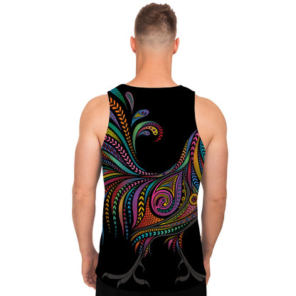 Colorful Rooster Print Men's Tank Top