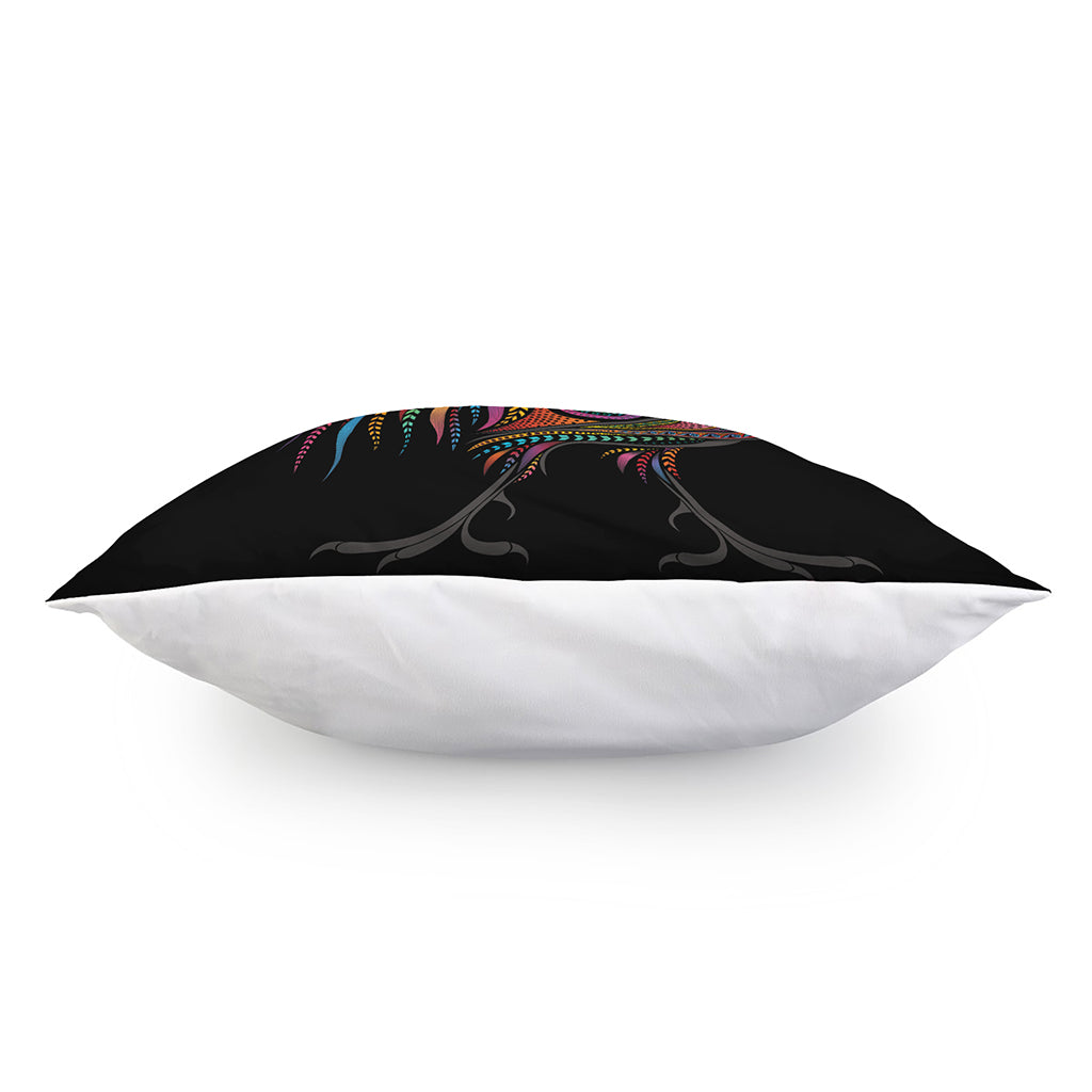 Colorful Rooster Print Pillow Cover