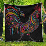 Colorful Rooster Print Quilt