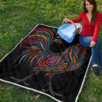 Colorful Rooster Print Quilt