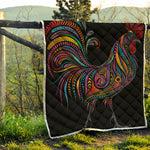 Colorful Rooster Print Quilt