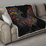 Colorful Rooster Print Quilt