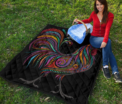 Colorful Rooster Print Quilt
