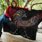 Colorful Rooster Print Quilt