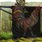 Colorful Rooster Print Quilt