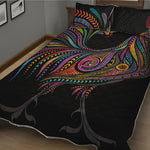 Colorful Rooster Print Quilt Bed Set