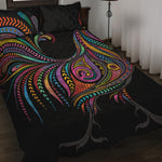 Colorful Rooster Print Quilt Bed Set