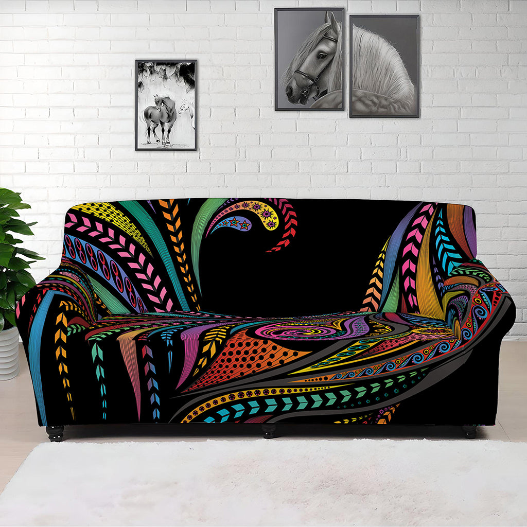 Colorful Rooster Print Sofa Cover