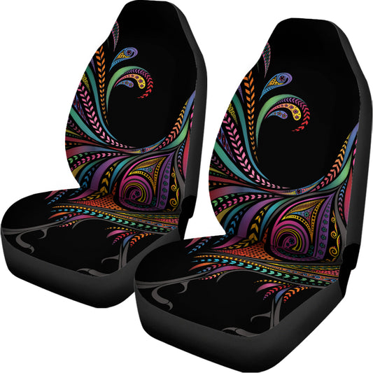 Colorful Rooster Print Universal Fit Car Seat Covers