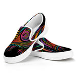 Colorful Rooster Print White Slip On Shoes