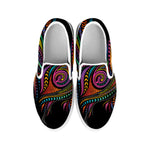 Colorful Rooster Print White Slip On Shoes