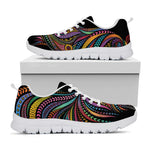 Colorful Rooster Print White Sneakers