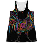 Colorful Rooster Print Women's Racerback Tank Top