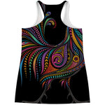 Colorful Rooster Print Women's Racerback Tank Top