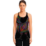 Colorful Rooster Print Women's Racerback Tank Top