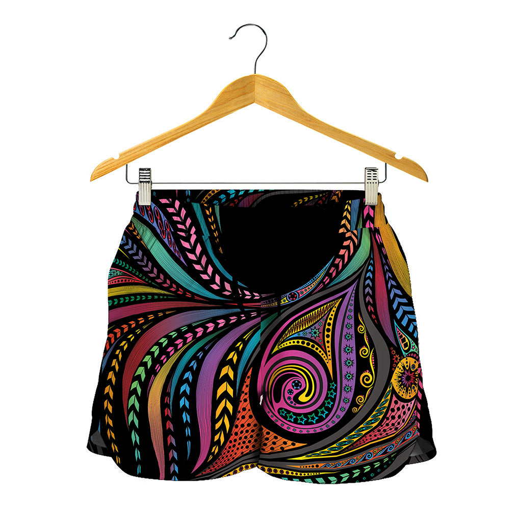 Colorful Rooster Print Women's Shorts