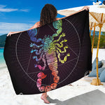 Colorful Scorpio Sign Print Beach Sarong Wrap