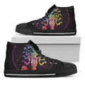 Colorful Scorpio Sign Print Black High Top Sneakers