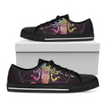 Colorful Scorpio Sign Print Black Low Top Sneakers