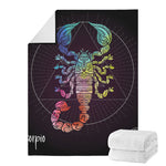 Colorful Scorpio Sign Print Blanket