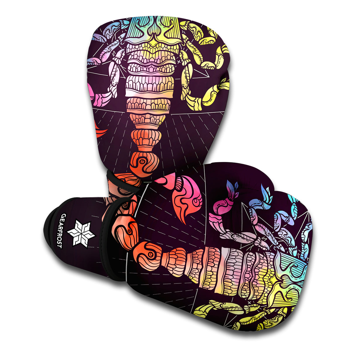 Colorful Scorpio Sign Print Boxing Gloves