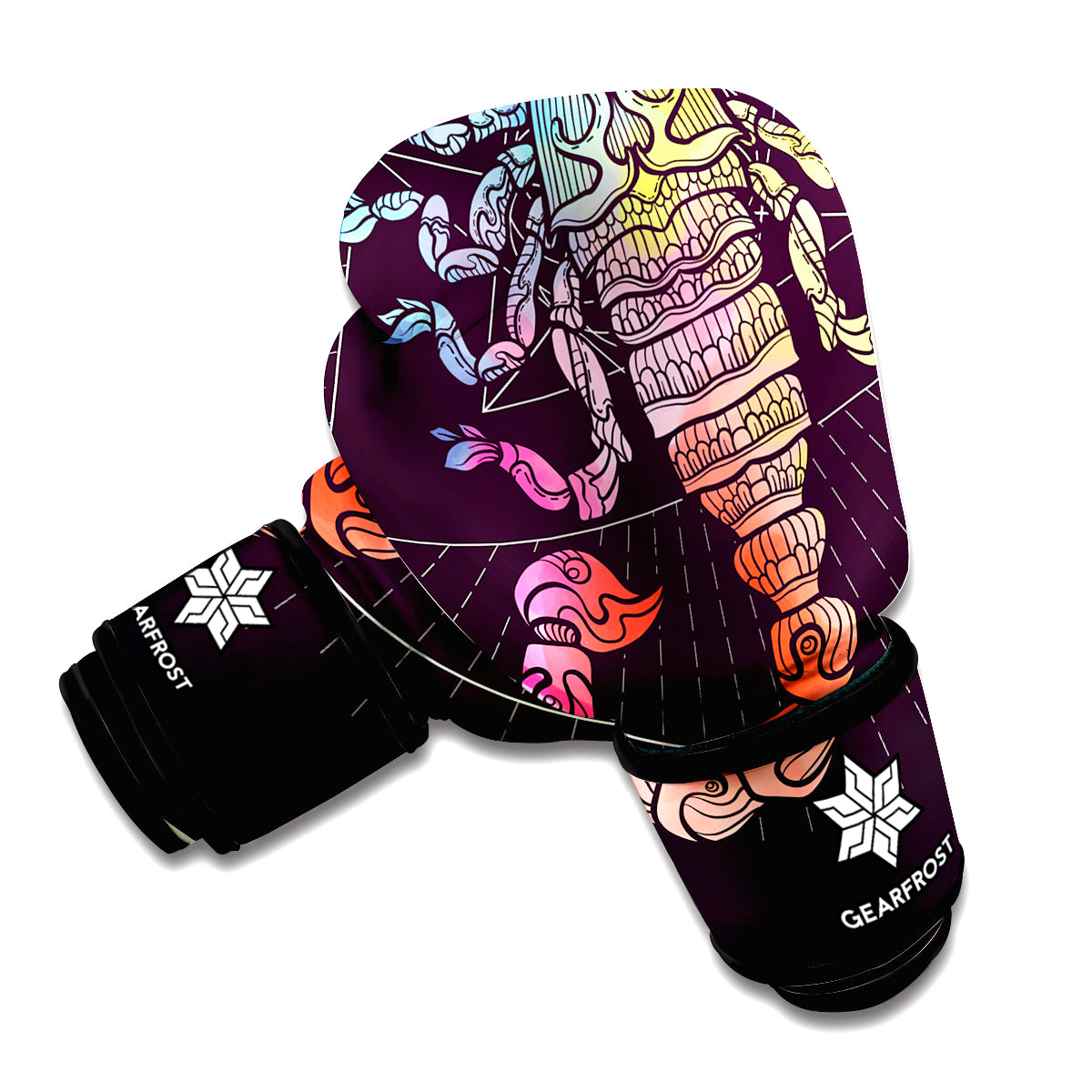 Colorful Scorpio Sign Print Boxing Gloves