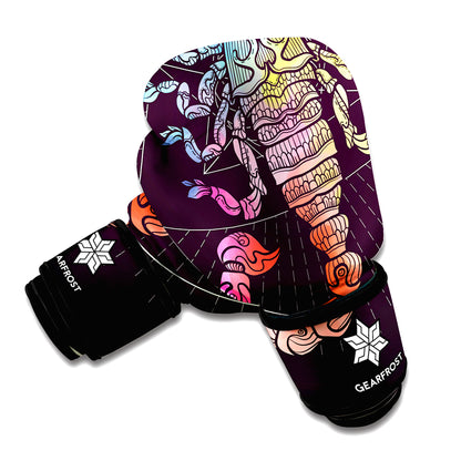 Colorful Scorpio Sign Print Boxing Gloves