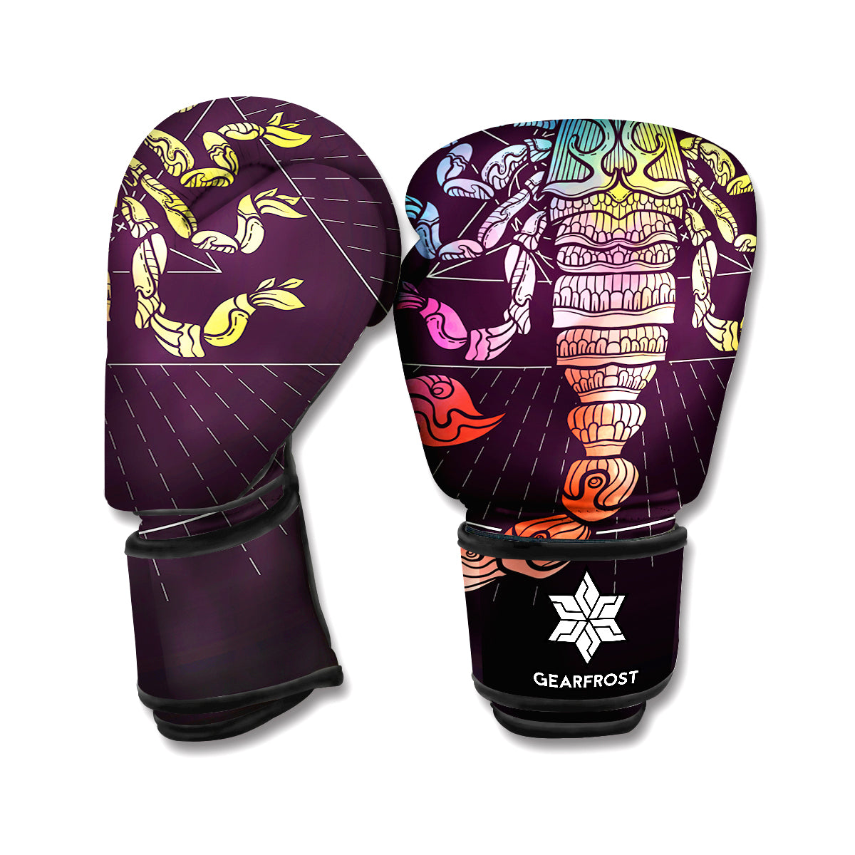 Colorful Scorpio Sign Print Boxing Gloves
