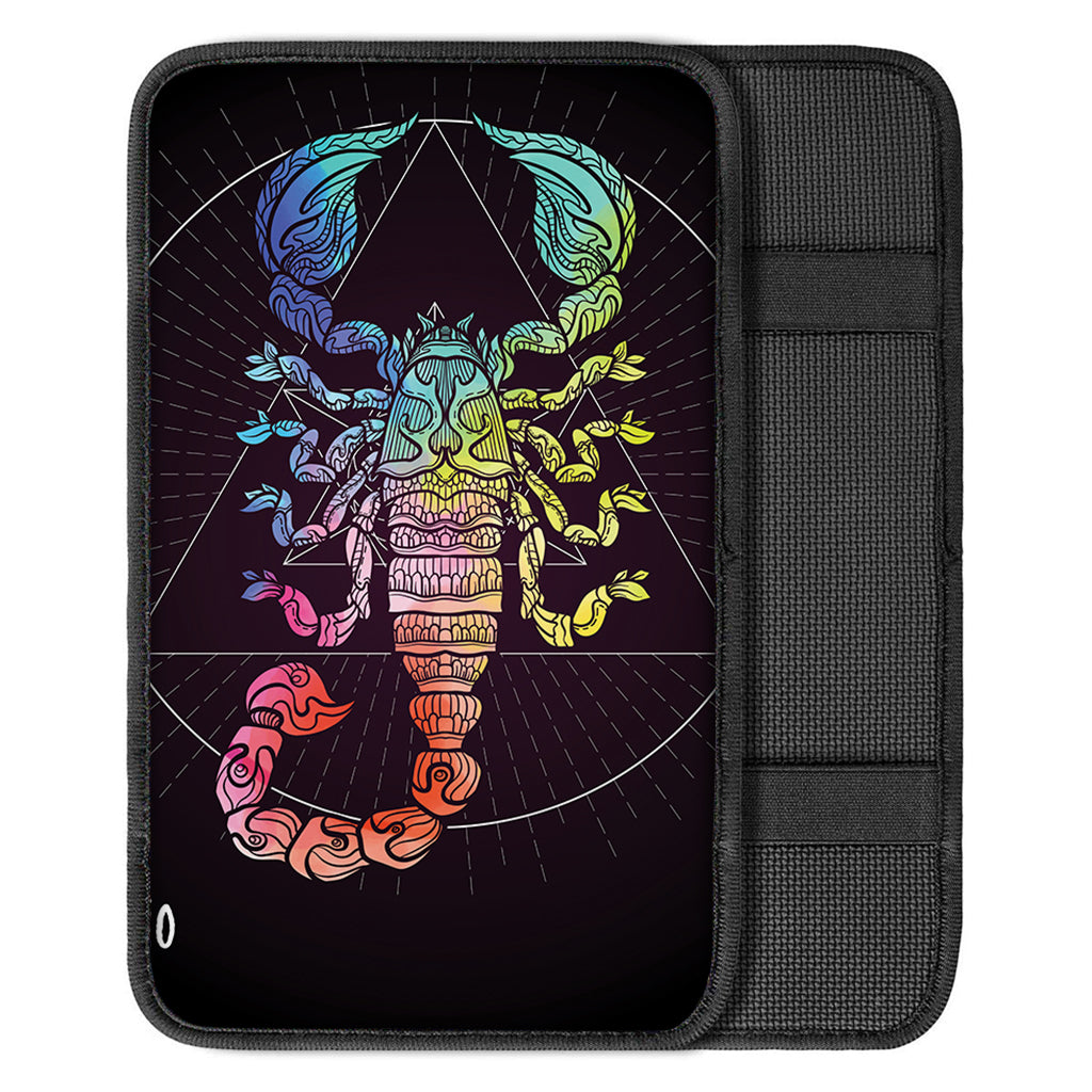 Colorful Scorpio Sign Print Car Center Console Cover