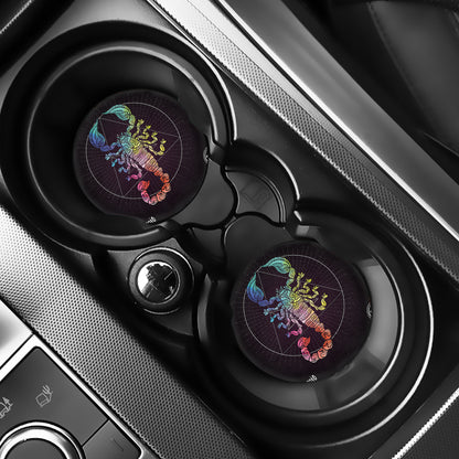 Colorful Scorpio Sign Print Car Coasters
