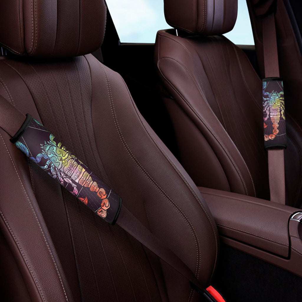 Colorful Scorpio Sign Print Car Seat Belt Covers