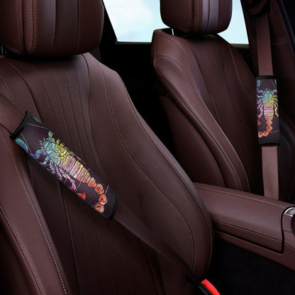 Colorful Scorpio Sign Print Car Seat Belt Covers
